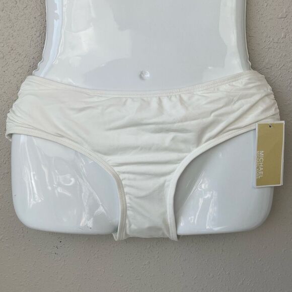 NWT MICHAEL Michael Kors White Bikini Bottoms Size M - Picture 1 of 3